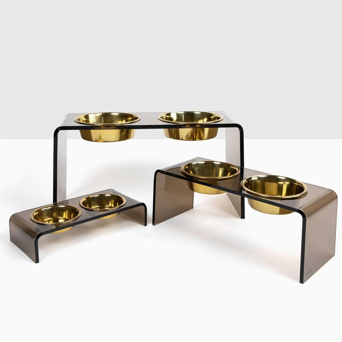 Acrylic Double Bowl Elevated Pet Feeder L7043