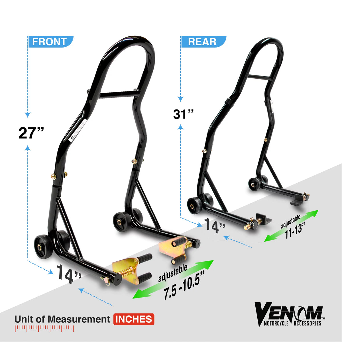 Motorcycle Front Rear Paddle Wheel Lift Stand H7758