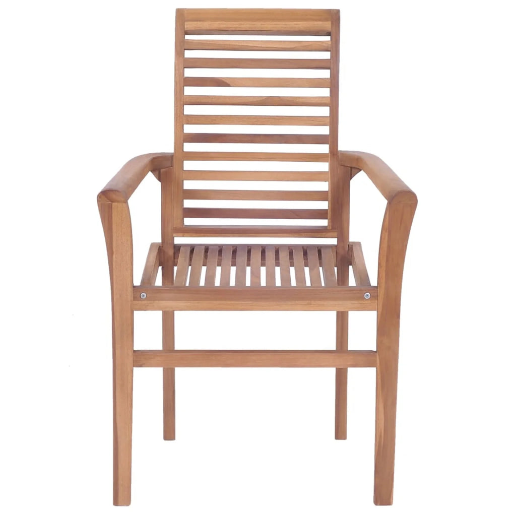Set of 2 Wooden Garden Chairs with Gray Cushion N843