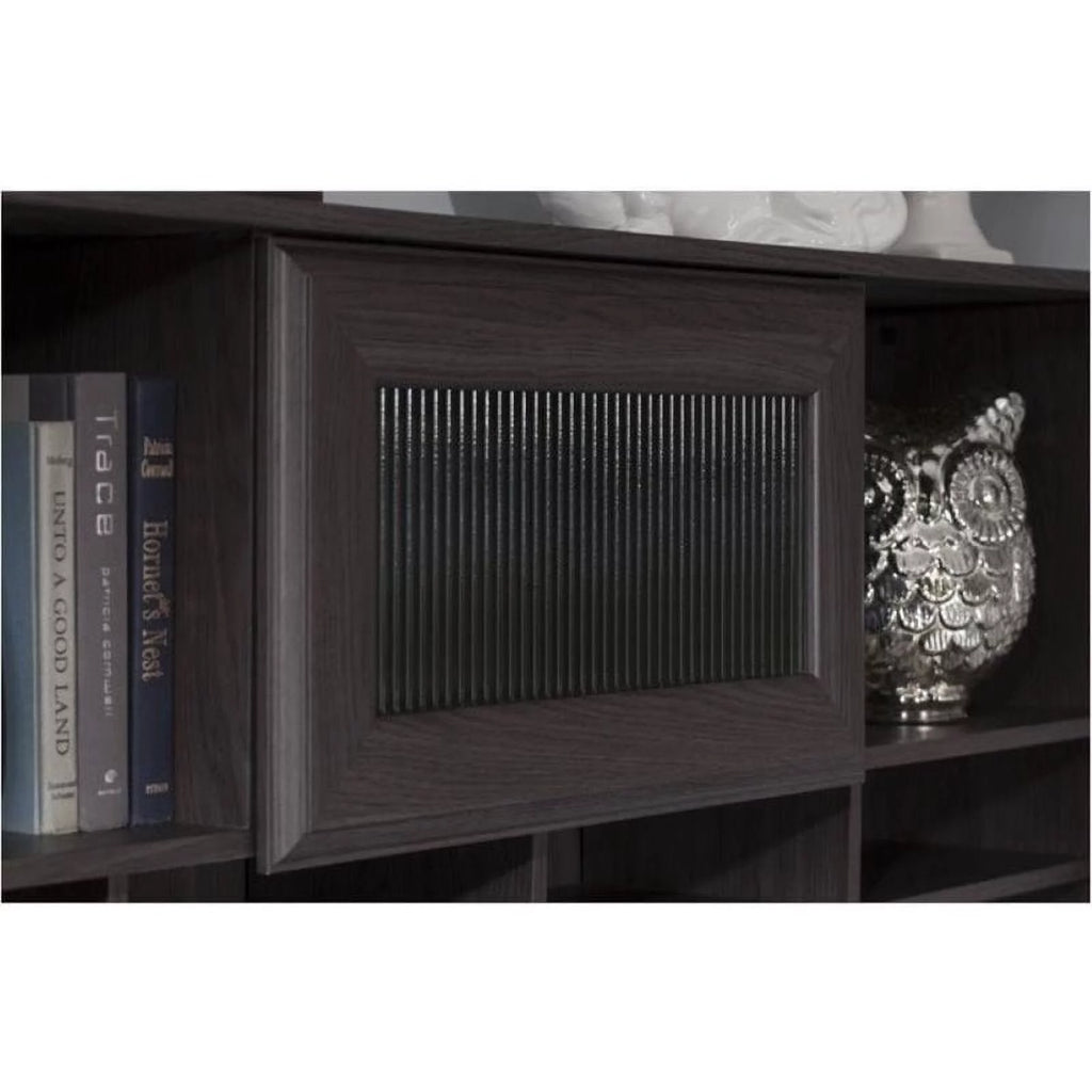 L-Shape Computer Desk with Hutch in Gray R17374