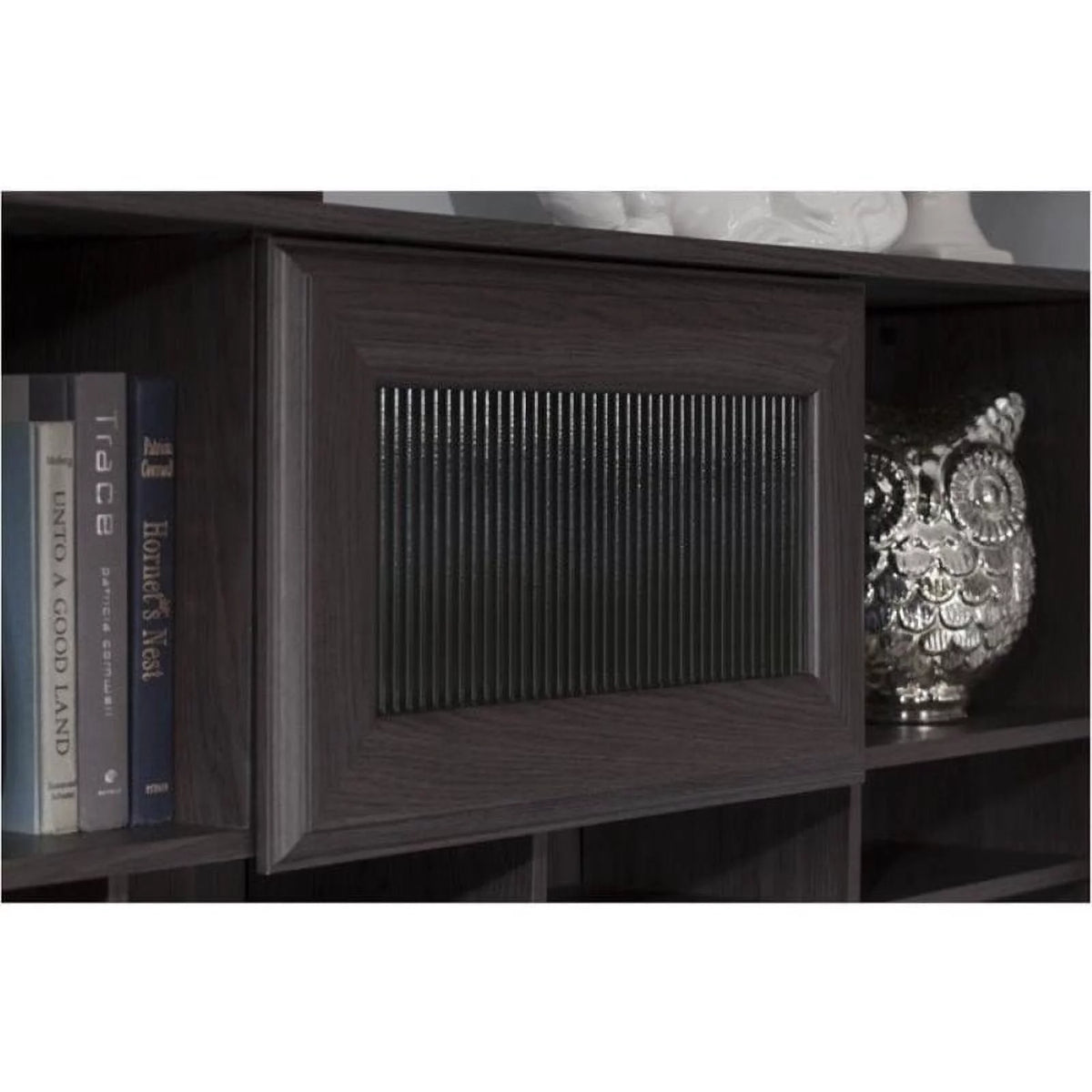 L-Shape Computer Desk with Hutch in Gray R17374