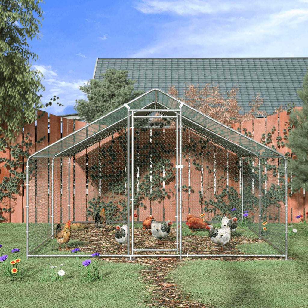 Extra Large Metal Chicken Coop with Waterproof and Anti-Ultraviolet Q24924