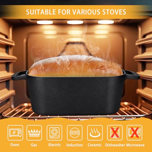 3.6QT Pre-Seasoned Cast Iron Dutch Oven with Lid F2338