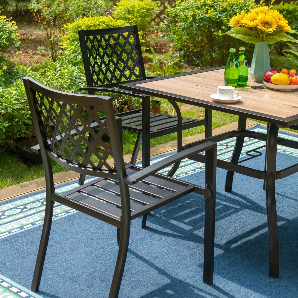 5-Piece Outdoor Patio Dining Set Black T3039