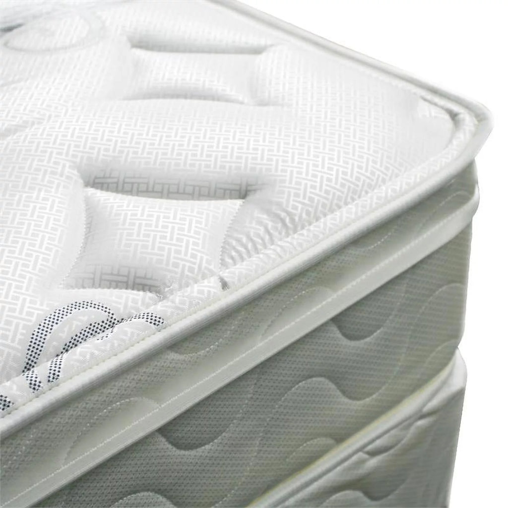 White 9-Inch Twin Euro Top Fabric Mattress I8693