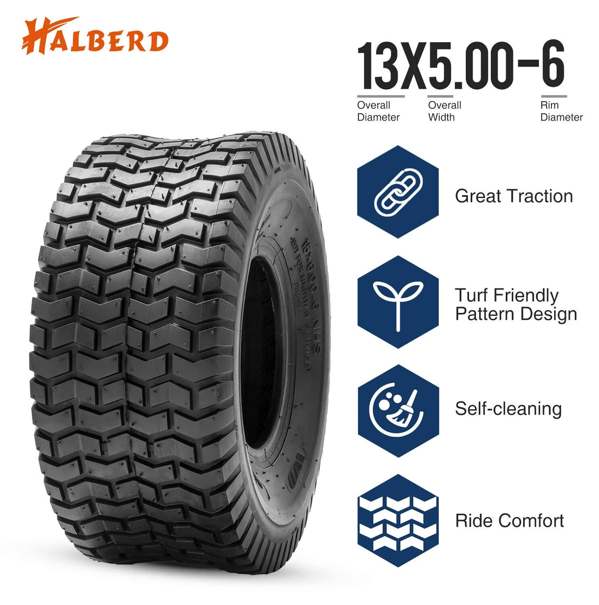 13x5.00-6 4 Ply Turf Tire Set of 2 U8741