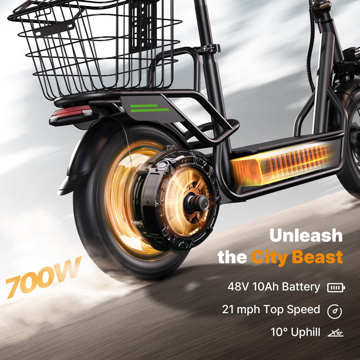 700W Motor 14" Pneumatic Tire Foldable Electric Scooter with Seat N25511