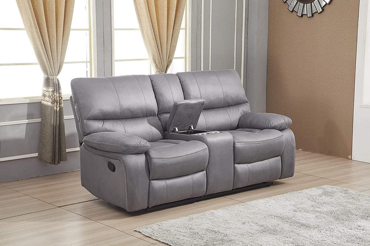 Microfiber Reclining Sofa and Loveseat R714049