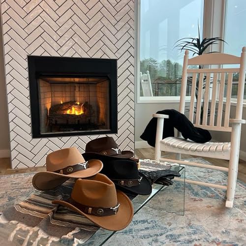4 Pcs Felt Wide Brim Cowboy Hat N6085