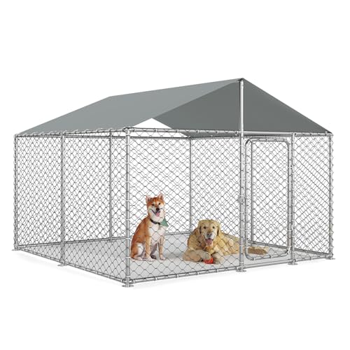 7.8x7.8 FT Heavy Duty Outdoor Dog Kennel with Waterproof UV-Resistant Cover T11009