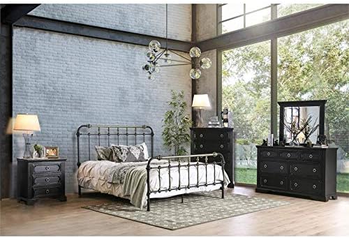 King Black Platform Bed C1833