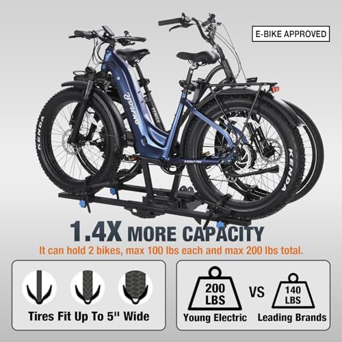 2-Bike Hitch Rack with Ramp, 200 Lbs Capacity E435