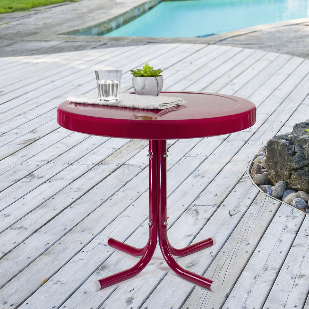 22" Outdoor Retro Tulip Side Table H35416