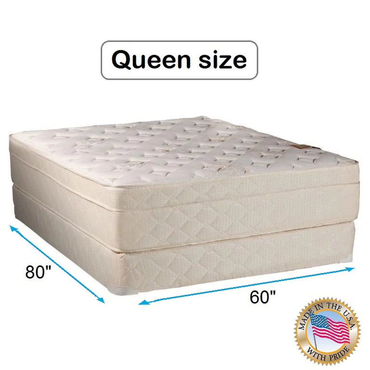 Firm Foam Eurotop Queen Mattress Set with Mattress Protector Z1247