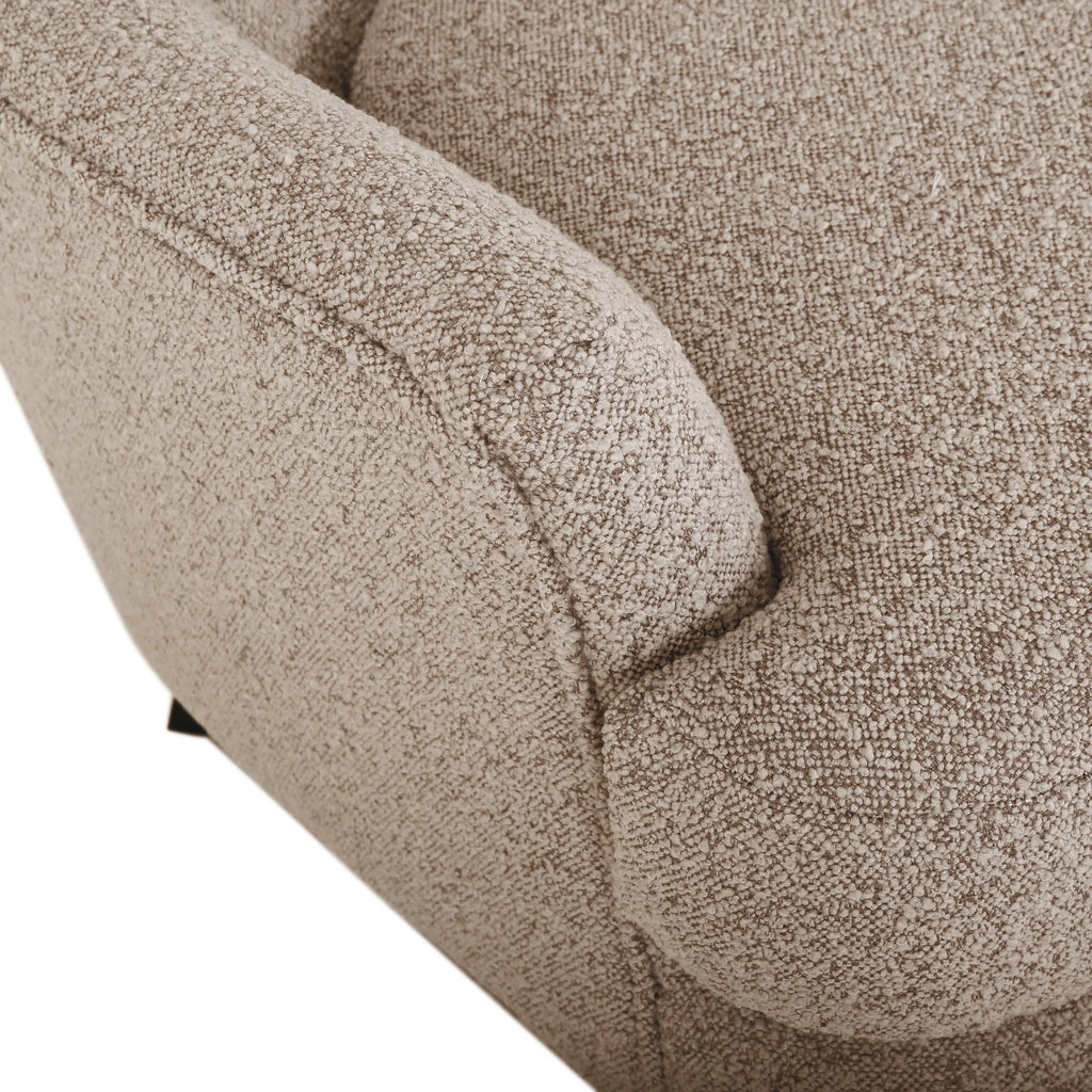 Boucle Upholstered Club Chair and Ottoman Set X9742