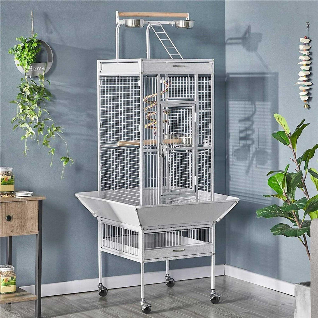 Rolling Metal Parrot Cage with Playtop X4068