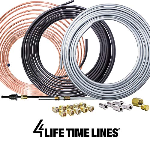 25 ft 1/4 Copper-Nickel Brake Line Tubing Coil and Fitting Kit I375567