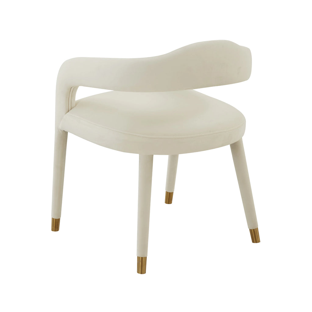 Cream Velvet Dining Chair L3297