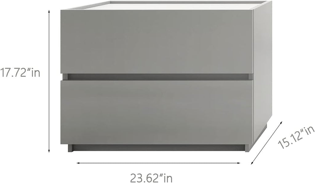 Gray 2-Drawer Stackable Dresser Q8582