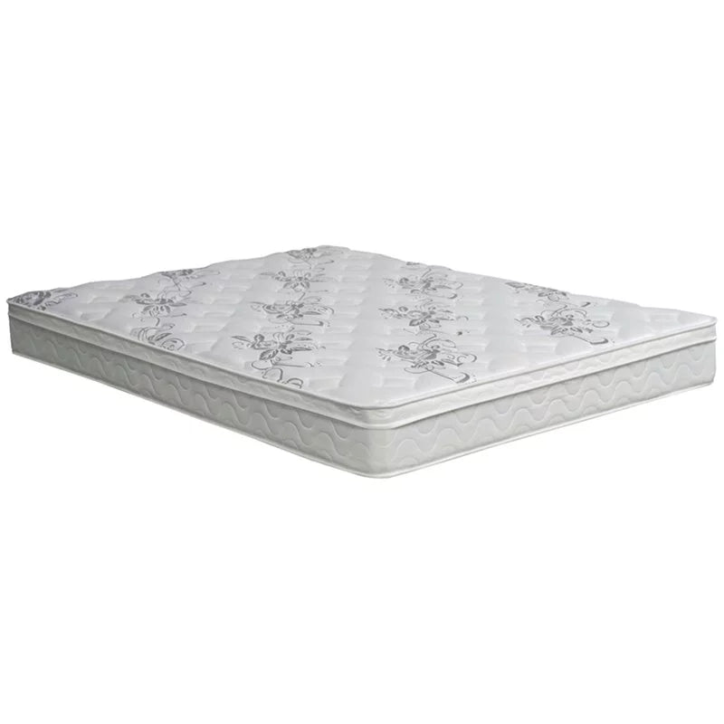 White 9-Inch Twin Euro Top Fabric Mattress I8693