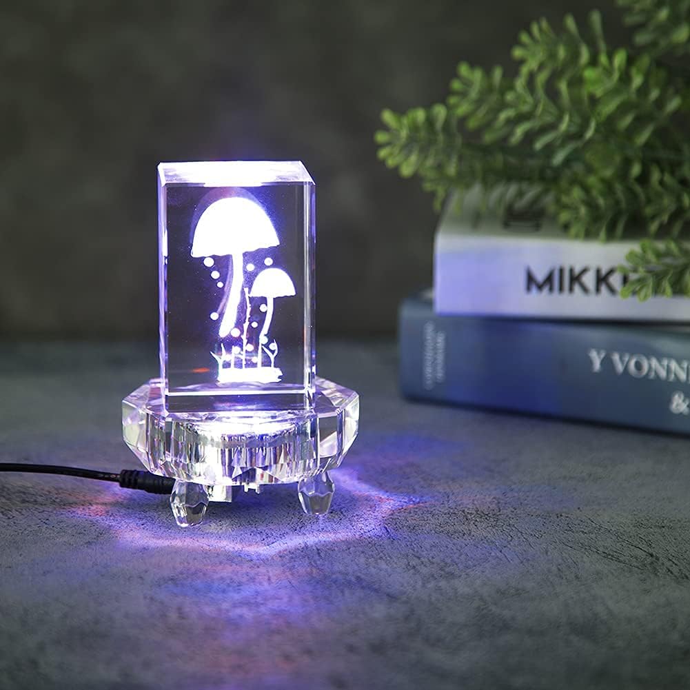 Crystal LED Light Base Multicolor Auto Flashing Pedestal W78526