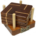 Mahogany & Maple Wood Coasters Set of 4 R6294