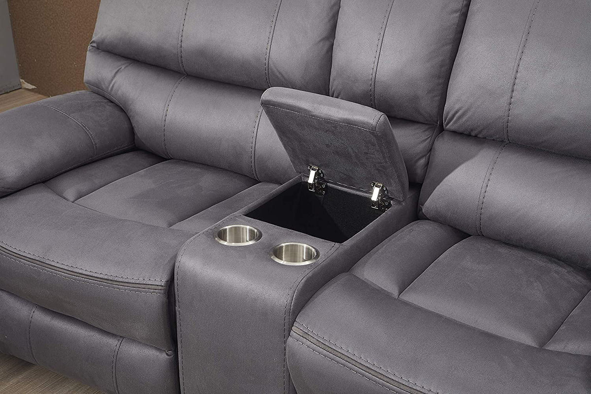 Microfiber Reclining Sofa and Loveseat R714049