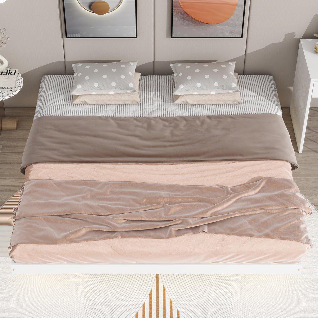 King Size Floating Platform Bed with LED Lights A33057