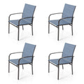 Blue Textilene Outdoor Dining Chair Set of 4 Z681391