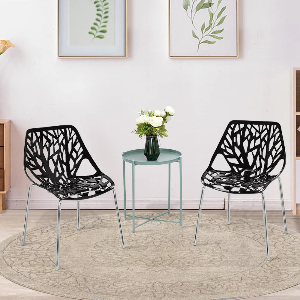 Black Stackable Dining Chairs Set of 4 W596227