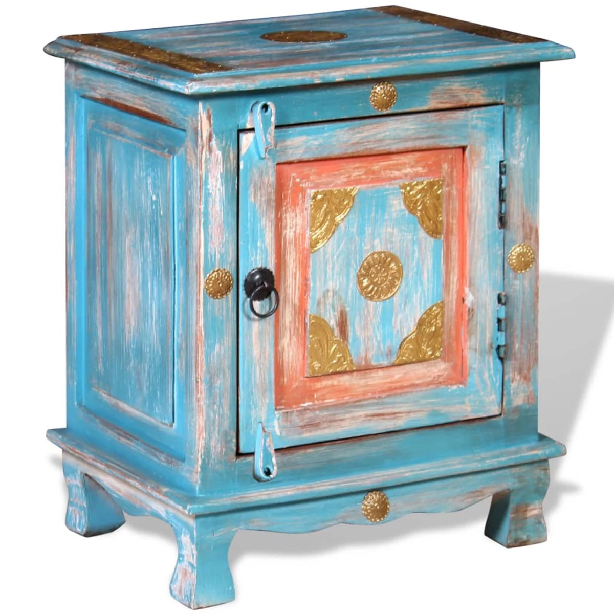 Blue Solid Mango Wood Nightstand G541