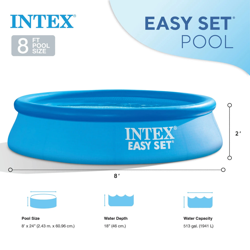 Blue 24 in. x 8 ft. Inflatable Swimming Pool O82142