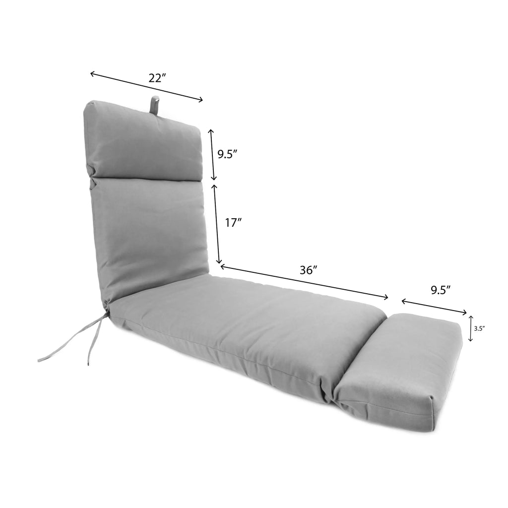 Almond Green Leaves Rectangular Outdoor Chaise Lounge Cushion with Ties O3632