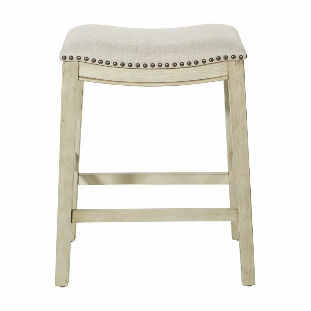 Beige Fabric Saddle Stool 2-Pack G125433