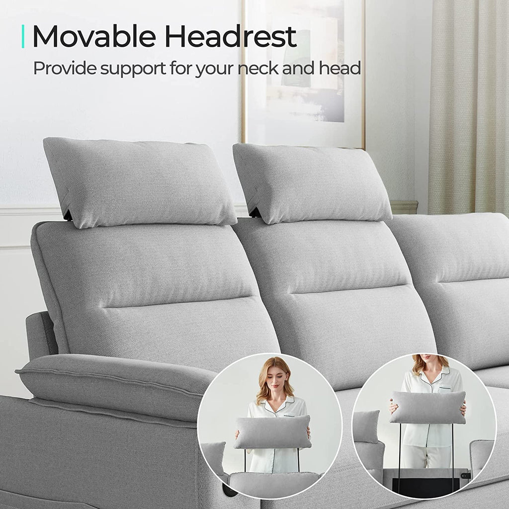 Light Grey Reversible Sectional Sofa with Storage G2000