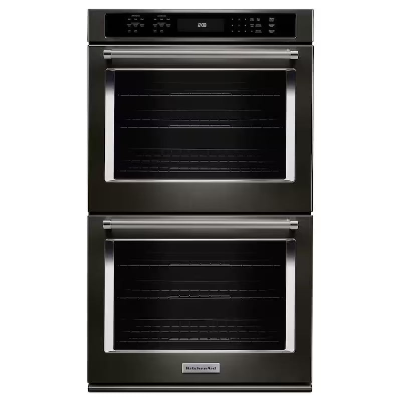 27 in. Double Electric Wall Oven Self-Cleaning Convection Black Stainless C91062