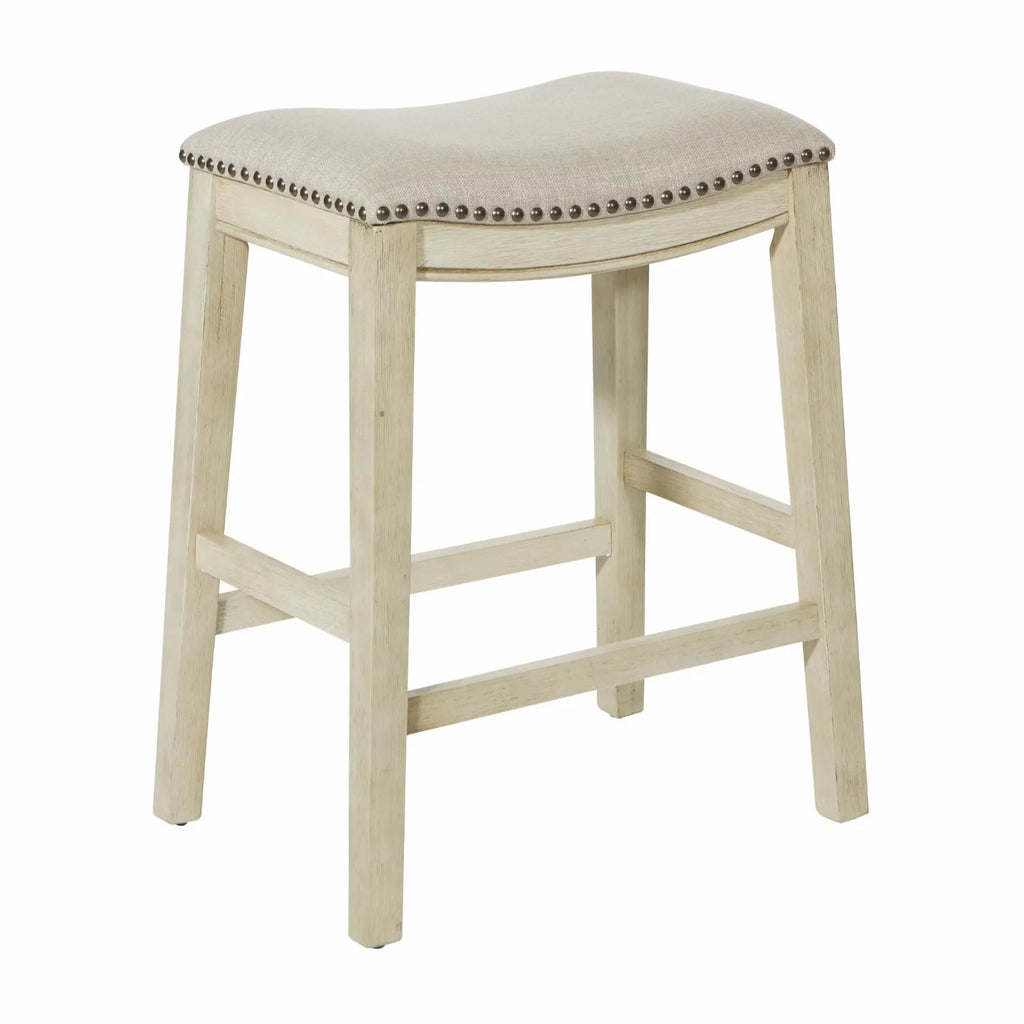Beige Fabric Saddle Stool 2-Pack G125433
