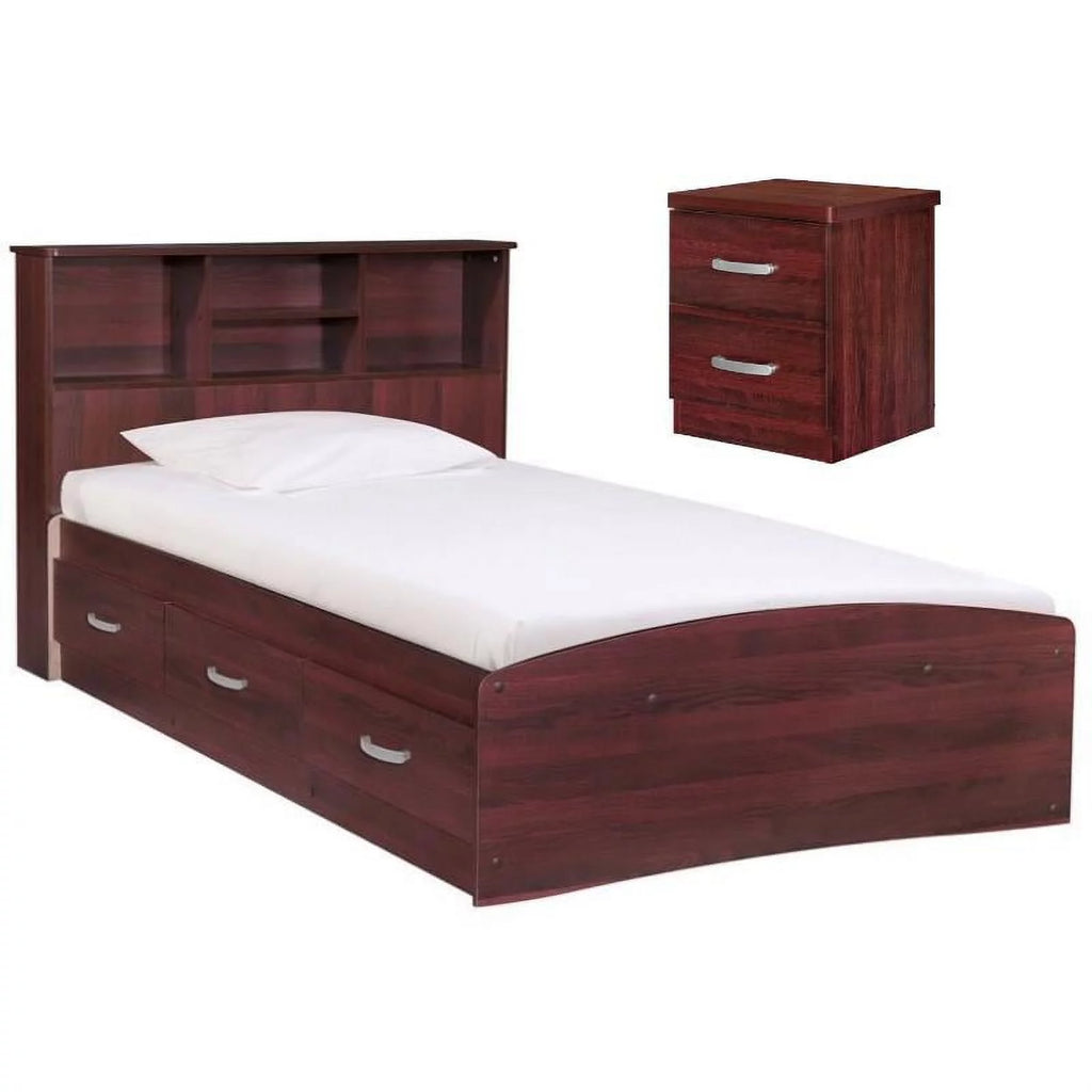 Twin Captains Bed & 2-Drawer Nightstand Set M636