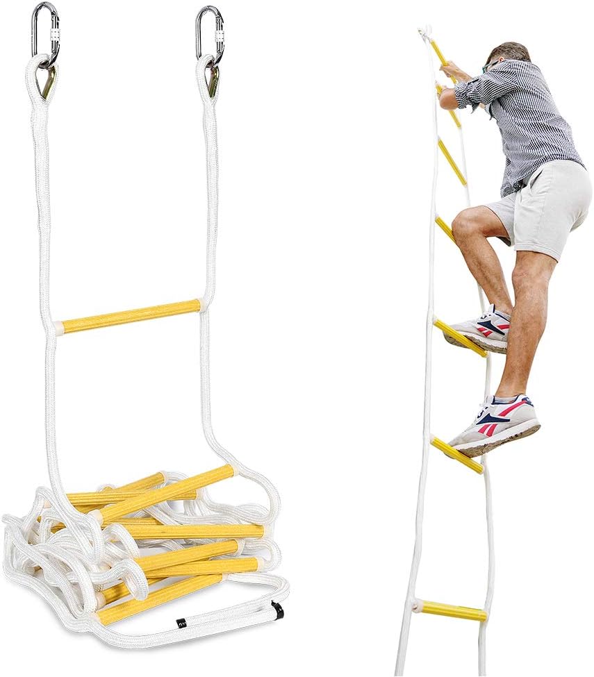 13ft Weather Resistant Fire Escape Ladder with Hooks F688