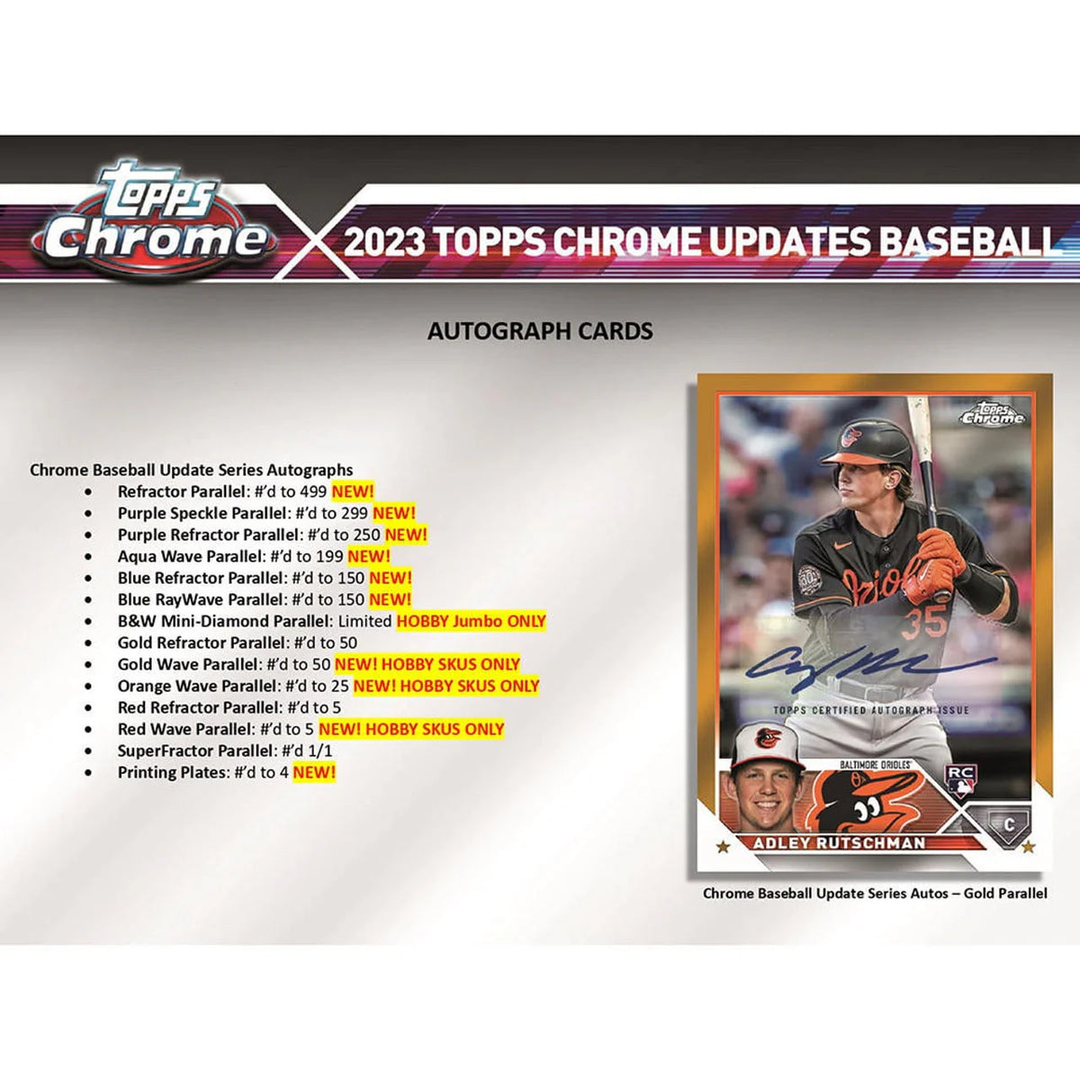 2023 Chrome Update Series Baseball Trading Card Hobby Jumbo Box R51618