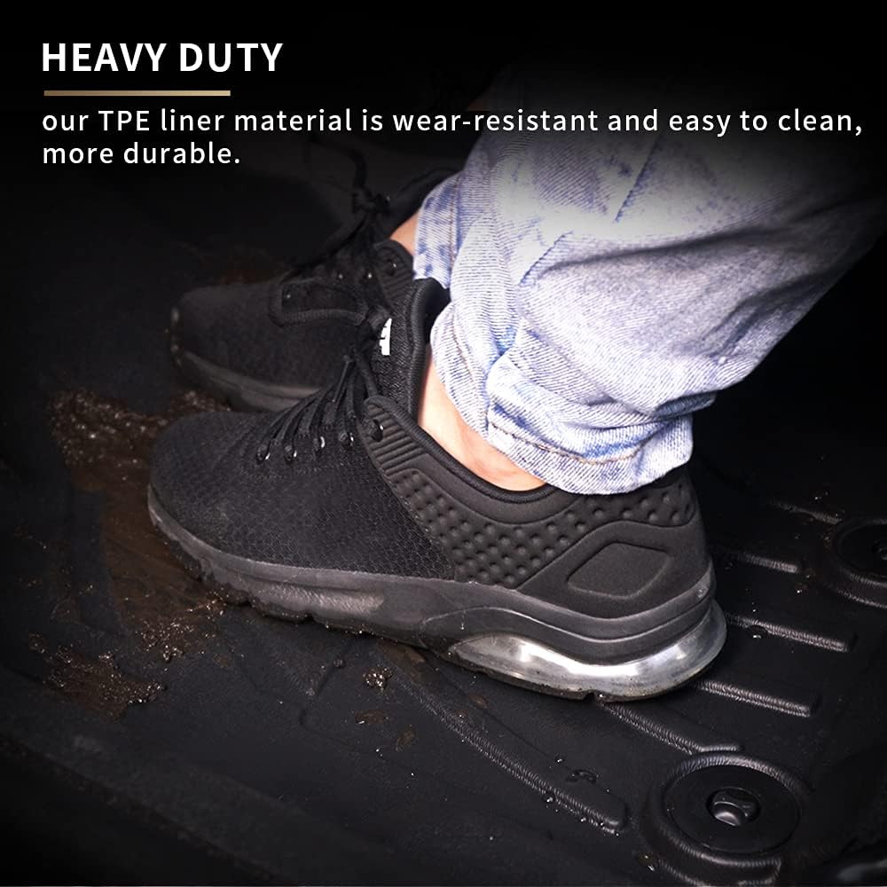 Heavy Duty TPE All Weather Car Floor Mats Full Set Black X2068