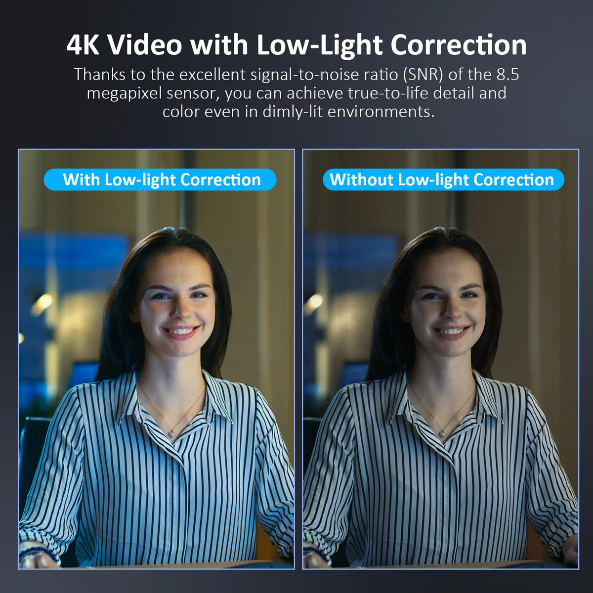 4K AI Webcam with Noise-Canceling Mic S795702