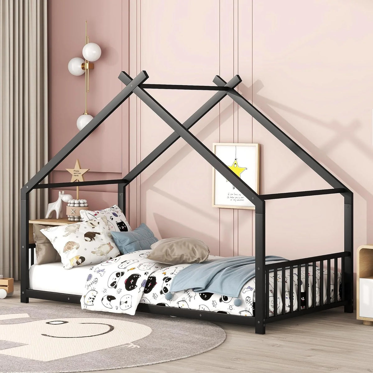 Black Floor Bed Frame R123543