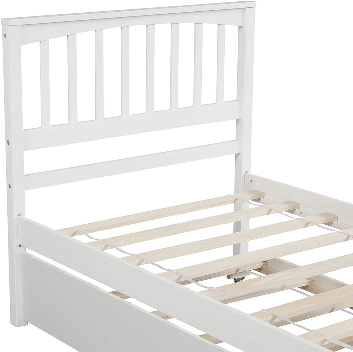 White Twin Size Wood Daybed with Trundle Q63840