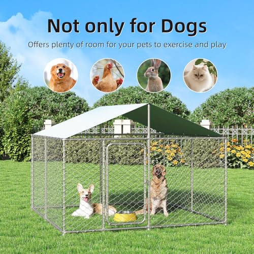 7.8x7.8 FT Heavy Duty Outdoor Dog Kennel with Waterproof UV-Resistant Cover T11009