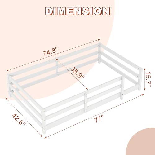 Twin Over Twin Solid Wood Bunk Bed with Trundle and Storage Stairway I323095