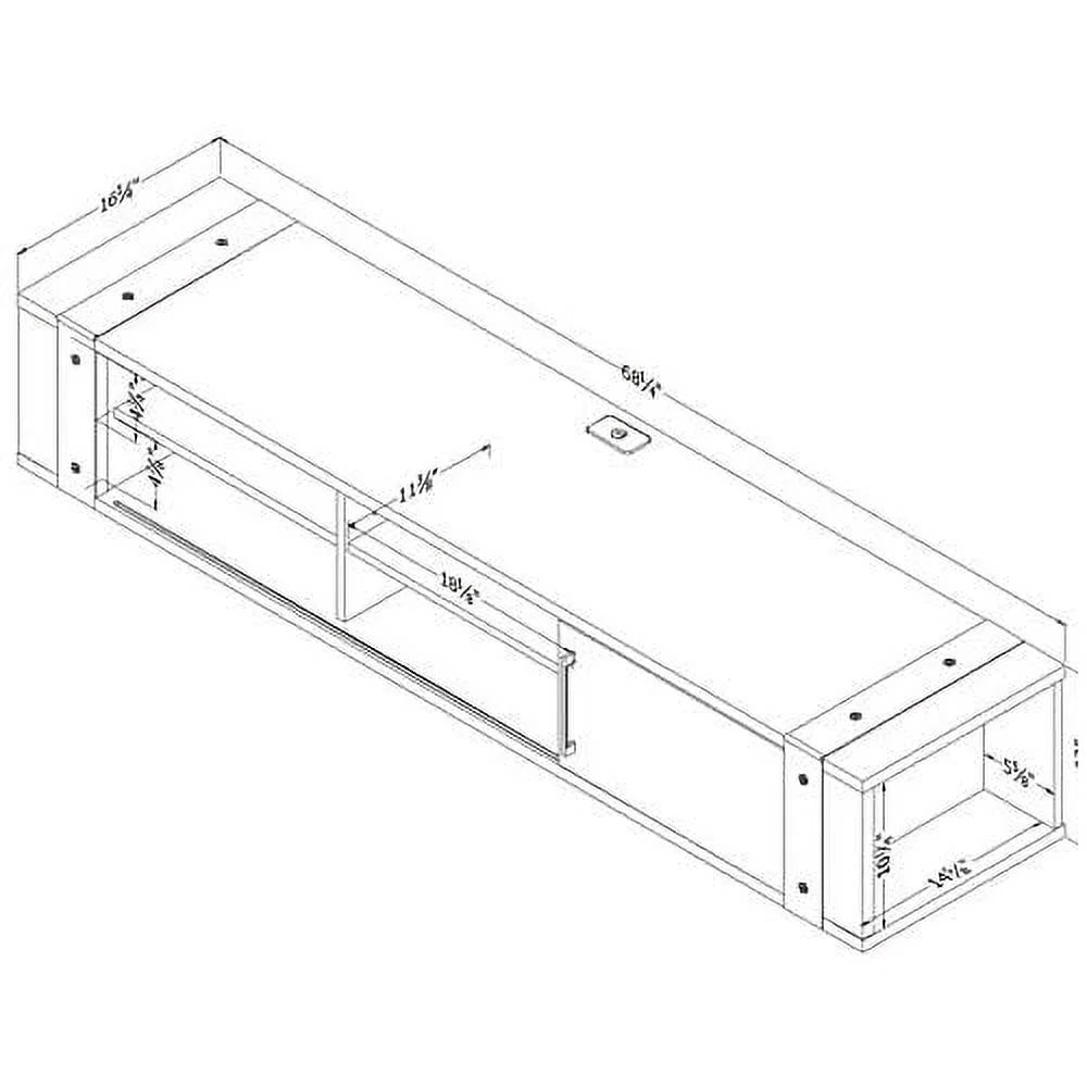 Floating TV Entertainment Center with Drawers and Storage Shelves M5577