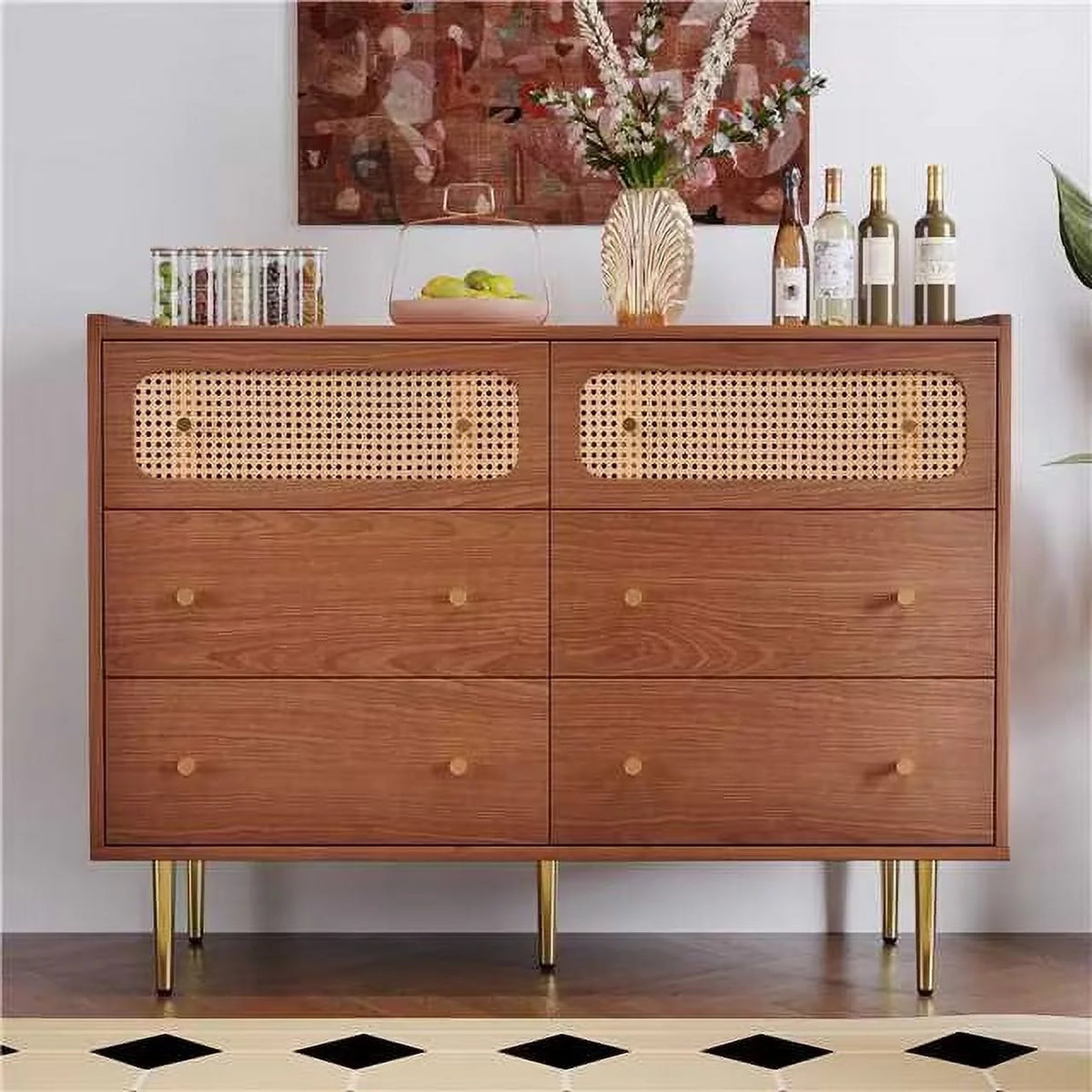 6 Drawer Rattan Dresser U112087