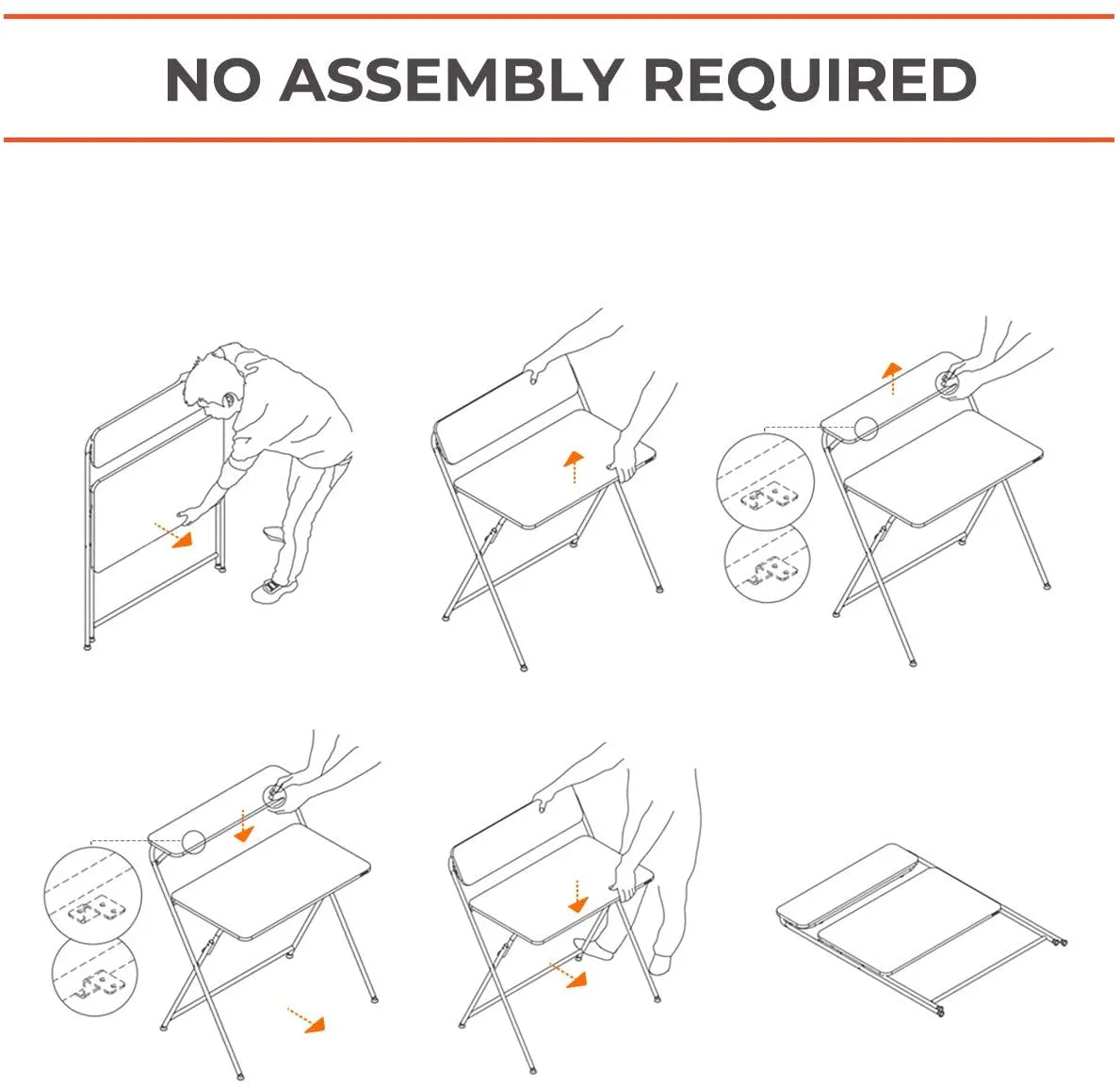 Folding Desk with Metal Frame K586