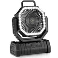 Portable Rechargeable Battery Powered Camping Fan with LED Light J5153